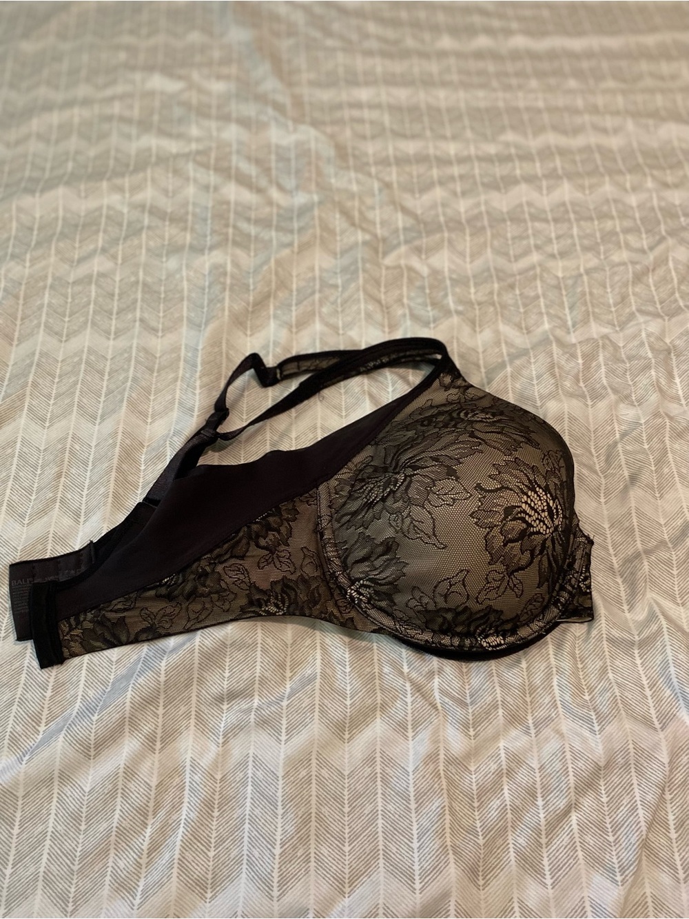 Bali Black Floral Lace Underwire Bra